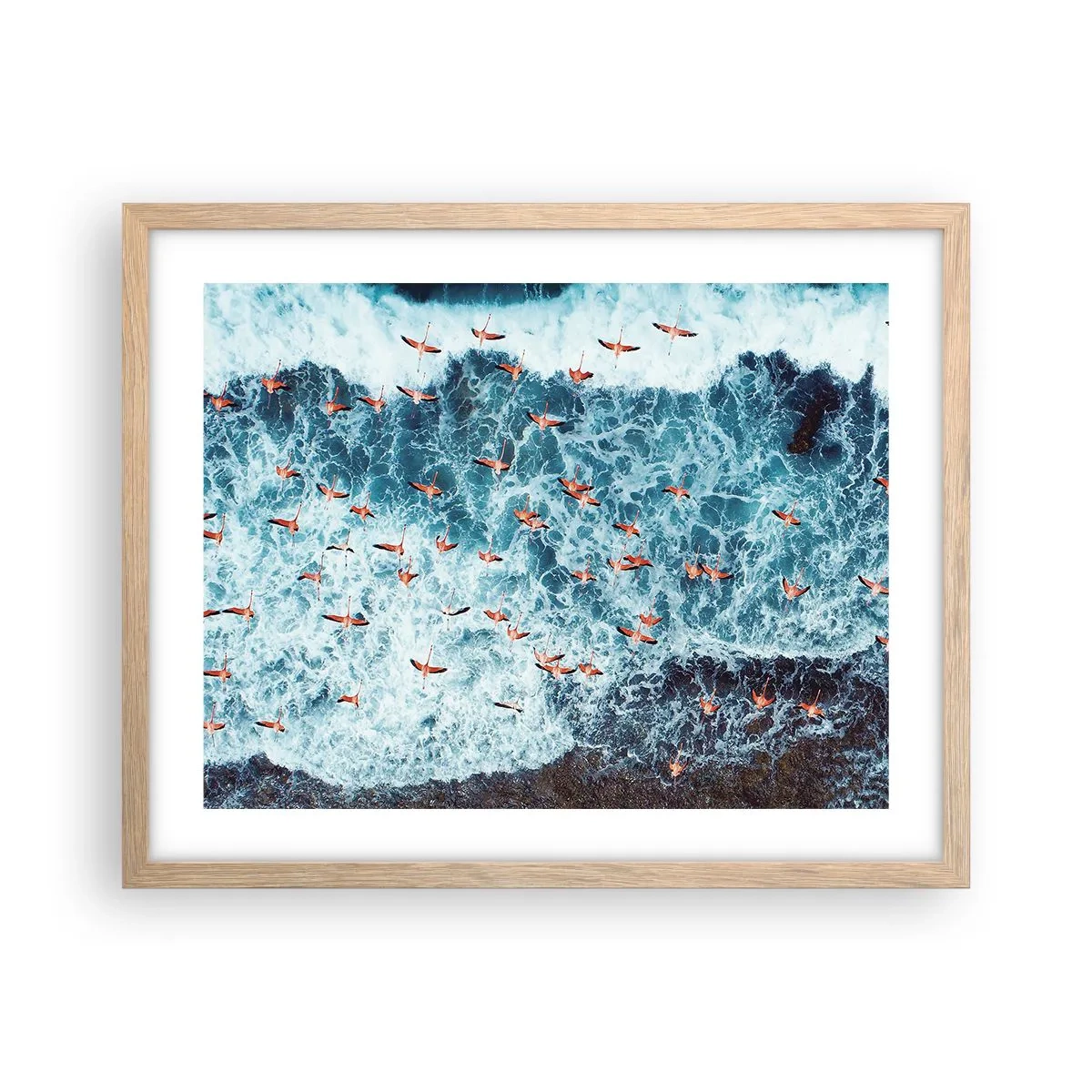 Poster în ramă de stejar deschis - Parada de la malul mării - 50x40 cm