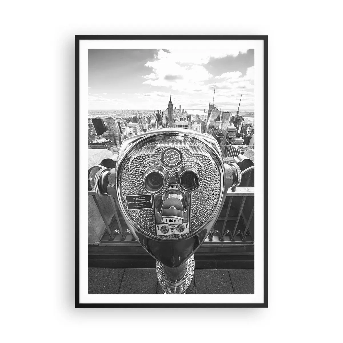 Poster în ramă neagră - Orașul de deasupra orașelor - 70x100 cm