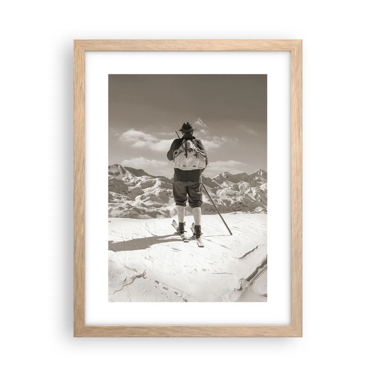 Poster în ramă de stejar deschis - Și munții sunt la fel - 30x40 cm