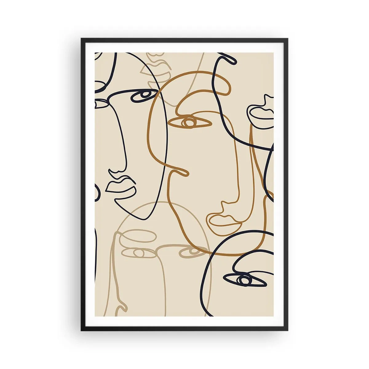 Poster în ramă neagră - Portret multiplicat - 70x100 cm