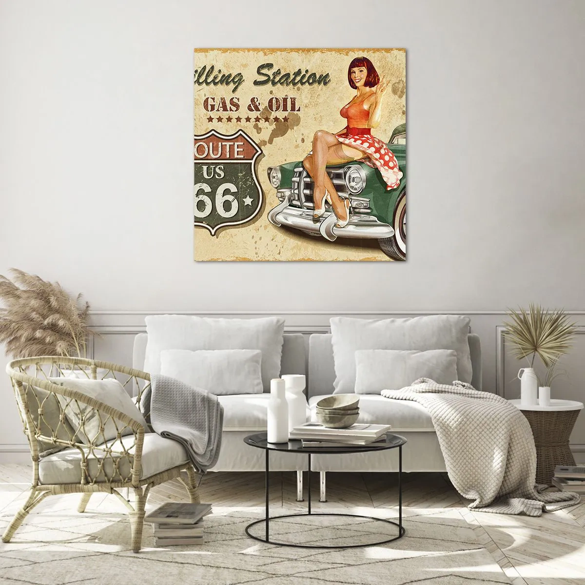 Tablou pe sticlă - Extraordinari ani '40. - 70x70 cm