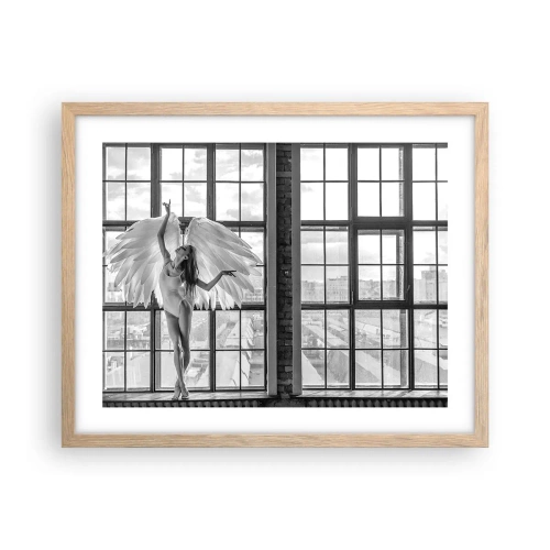 Poster în ramă de stejar deschis - Orașul îngerilor dansatori? - 50x40 cm