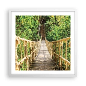 Poster în ramă albă - Suspendat în verde - 50x50 cm