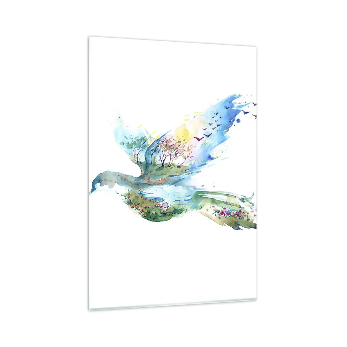 Tablou pe sticlă - Pe aripile naturii - 80x120 cm