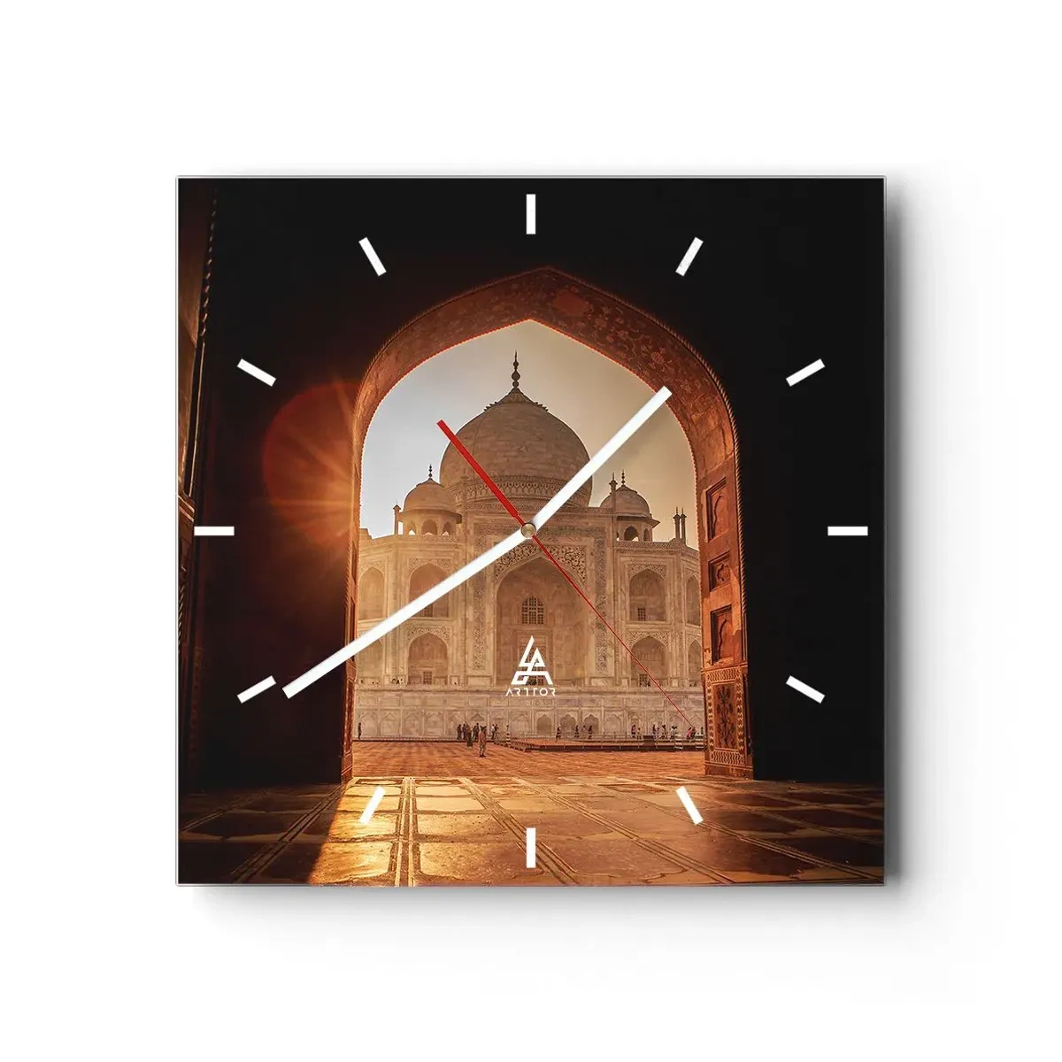 Ceas de perete - Ceas pe sticlă - Un monument al iubirii nepământene - 30x30 cm