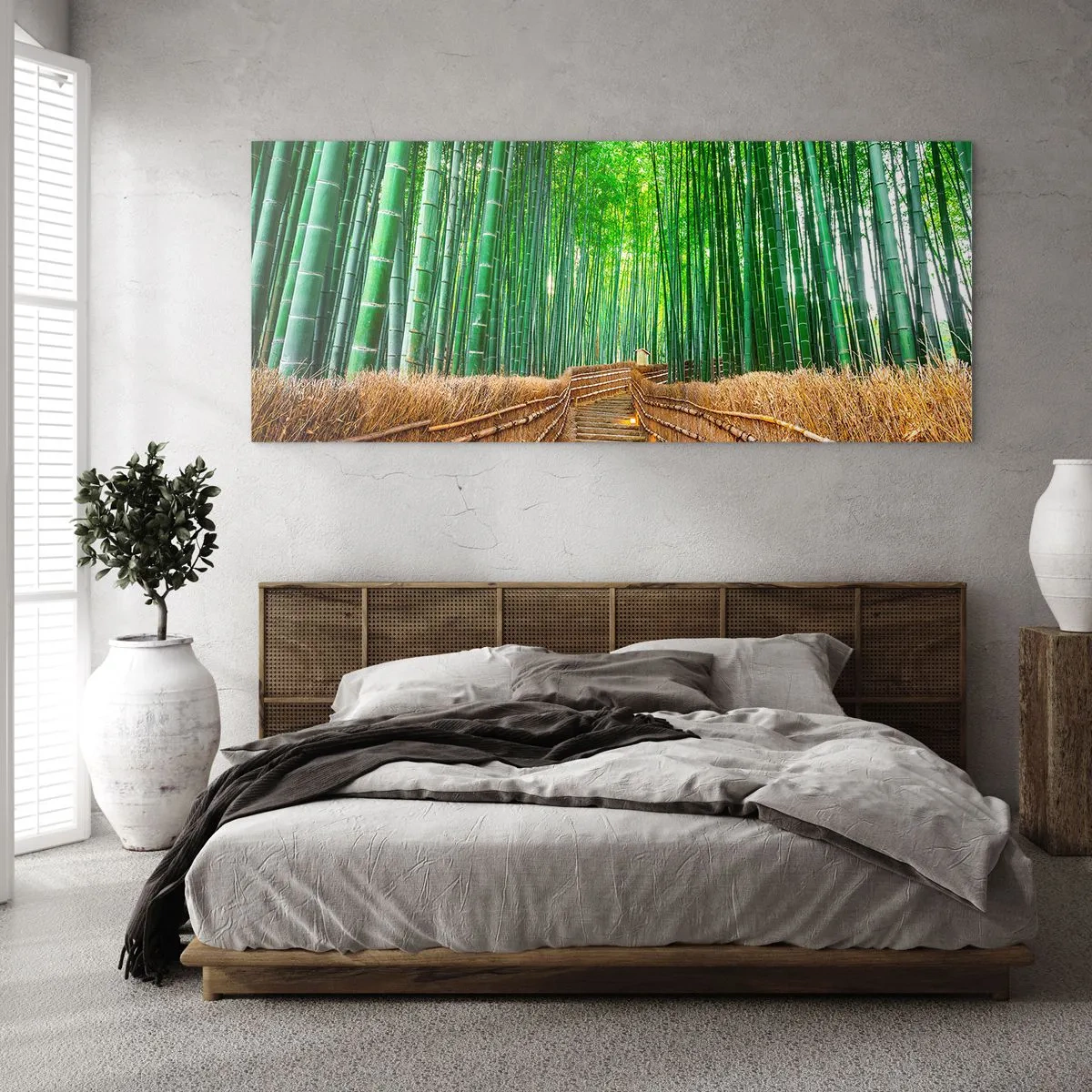 Tablou pe sticlă - Esența naturii asiatice - 120x50 cm