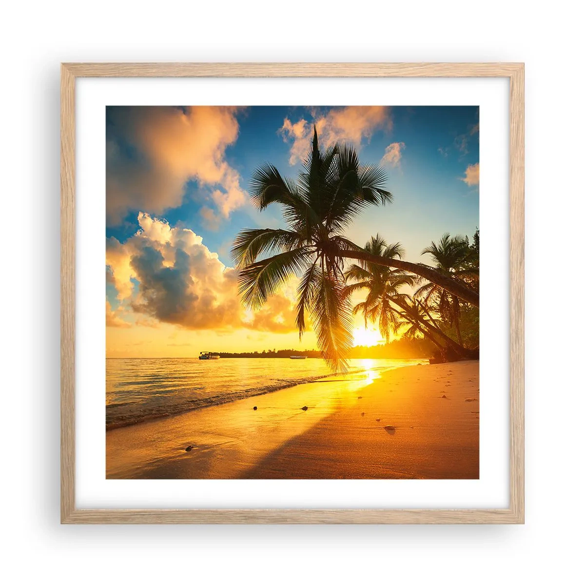 Poster în ramă de stejar deschis - Visul din Caraibe - 50x50 cm