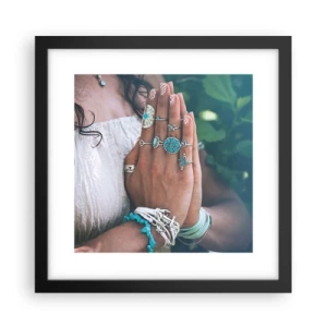 Poster în ramă neagră - Bine ați venit în centrul ființei - 30x30 cm
