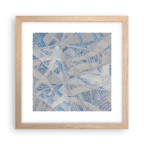 Poster în ramă de stejar deschis - Într-un labirint de gri-albastru - 30x30 cm