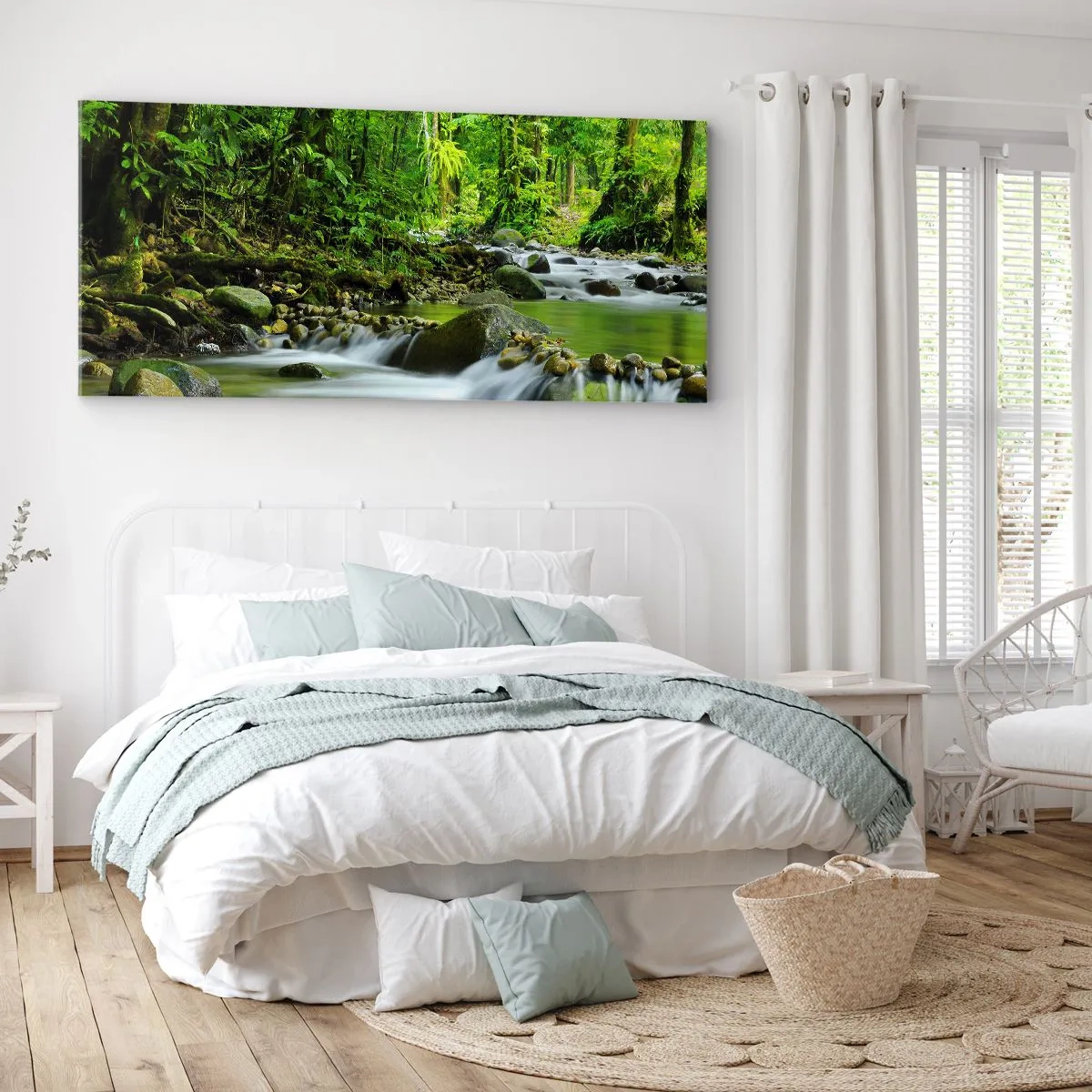 Tablou pe pânză - Să înotăm într-o mare de verde - 90x30 cm