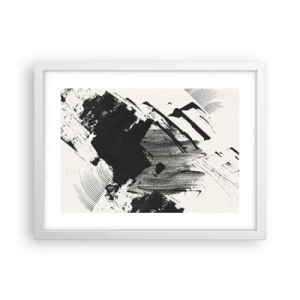 Poster în ramă albă - Abstracție - expresie de negru - 40x30 cm