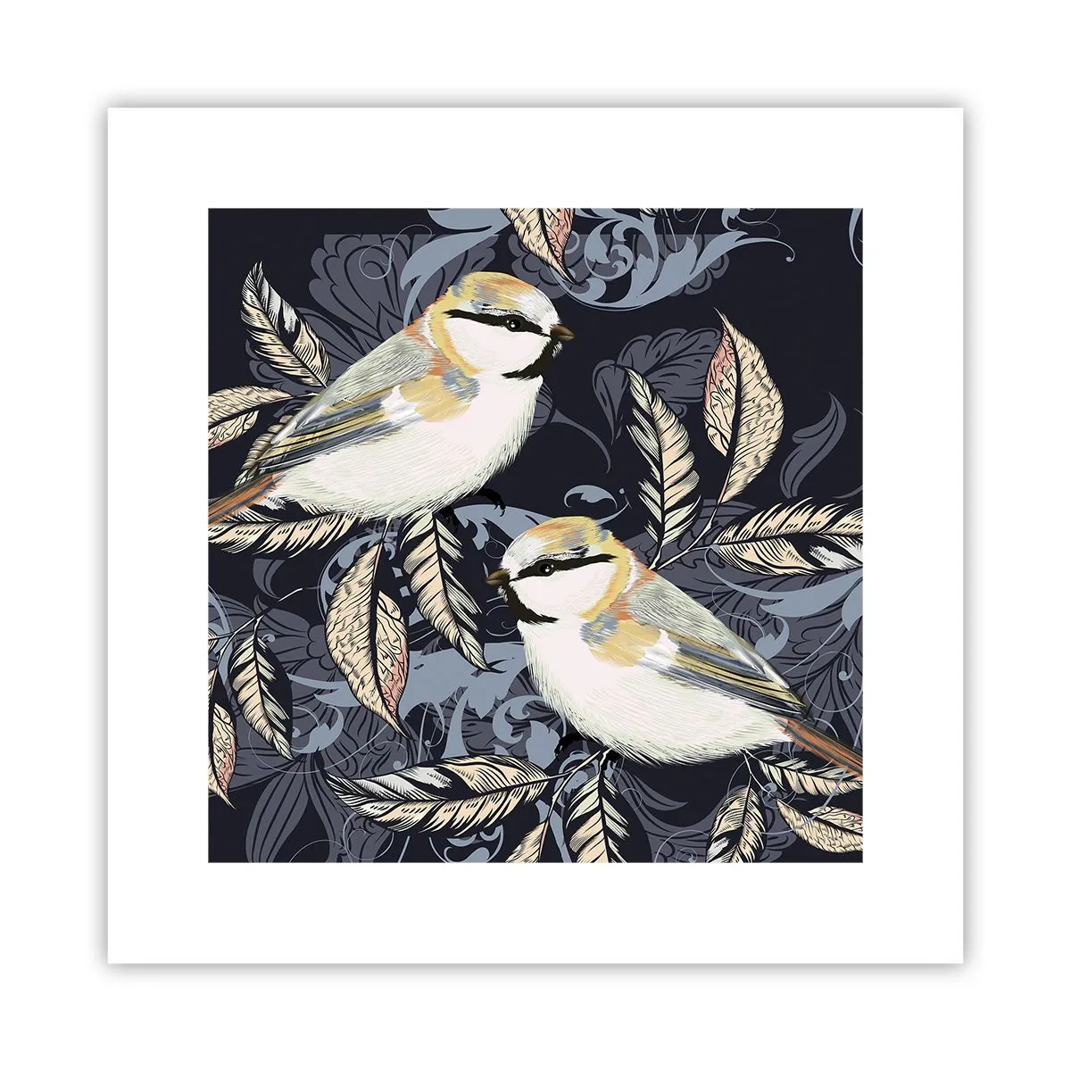 Poster - Ciripirile galben-albastru - 30x30 cm