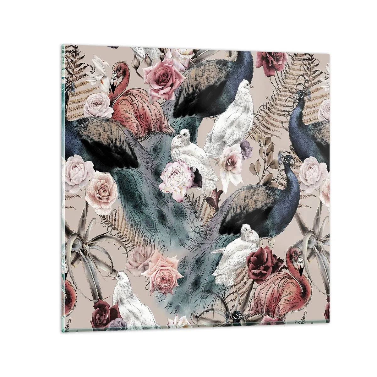 Tablou pe sticlă - În grădina palatului - 60x60 cm