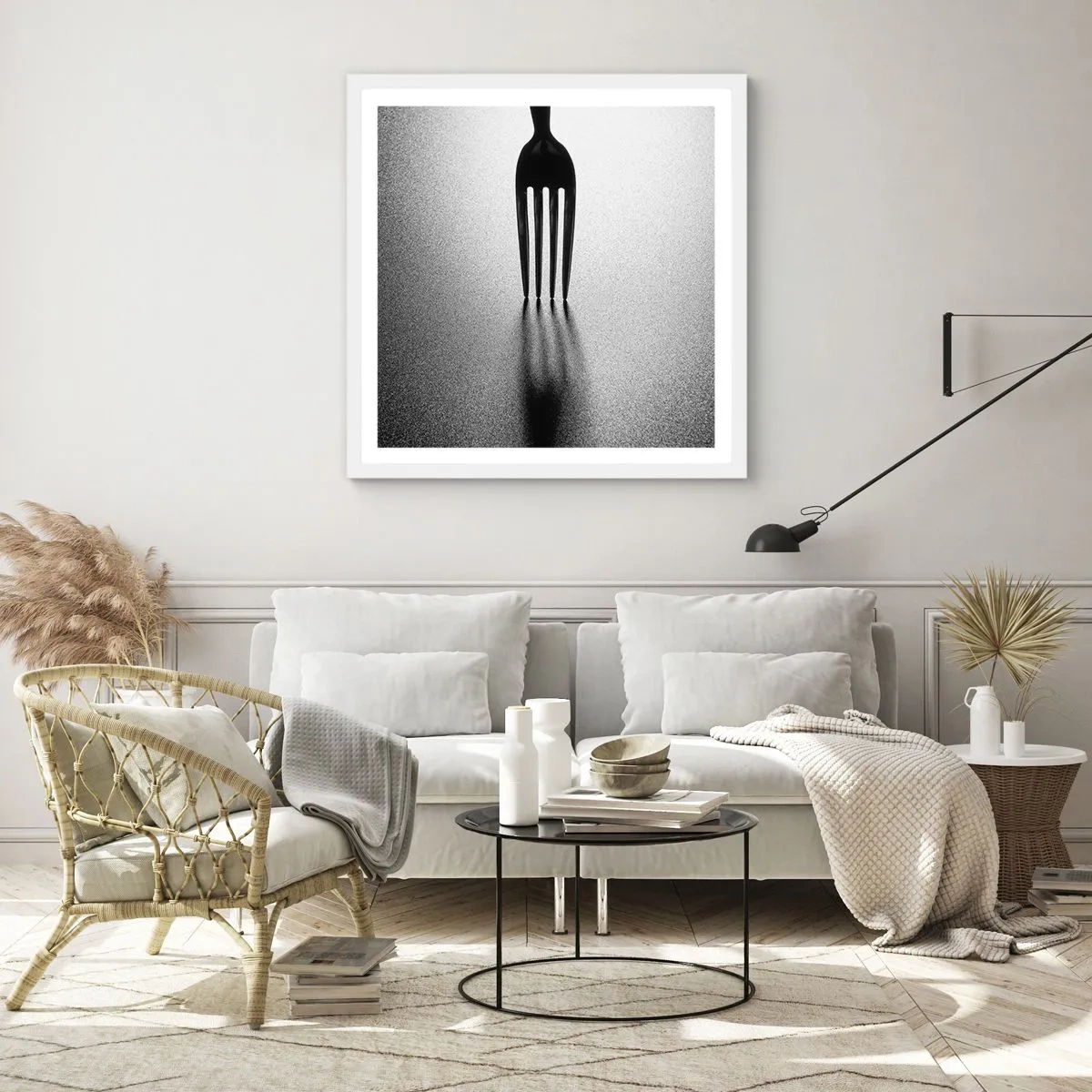 Poster în ramă albă - Lumină și umbră - 50x50 cm