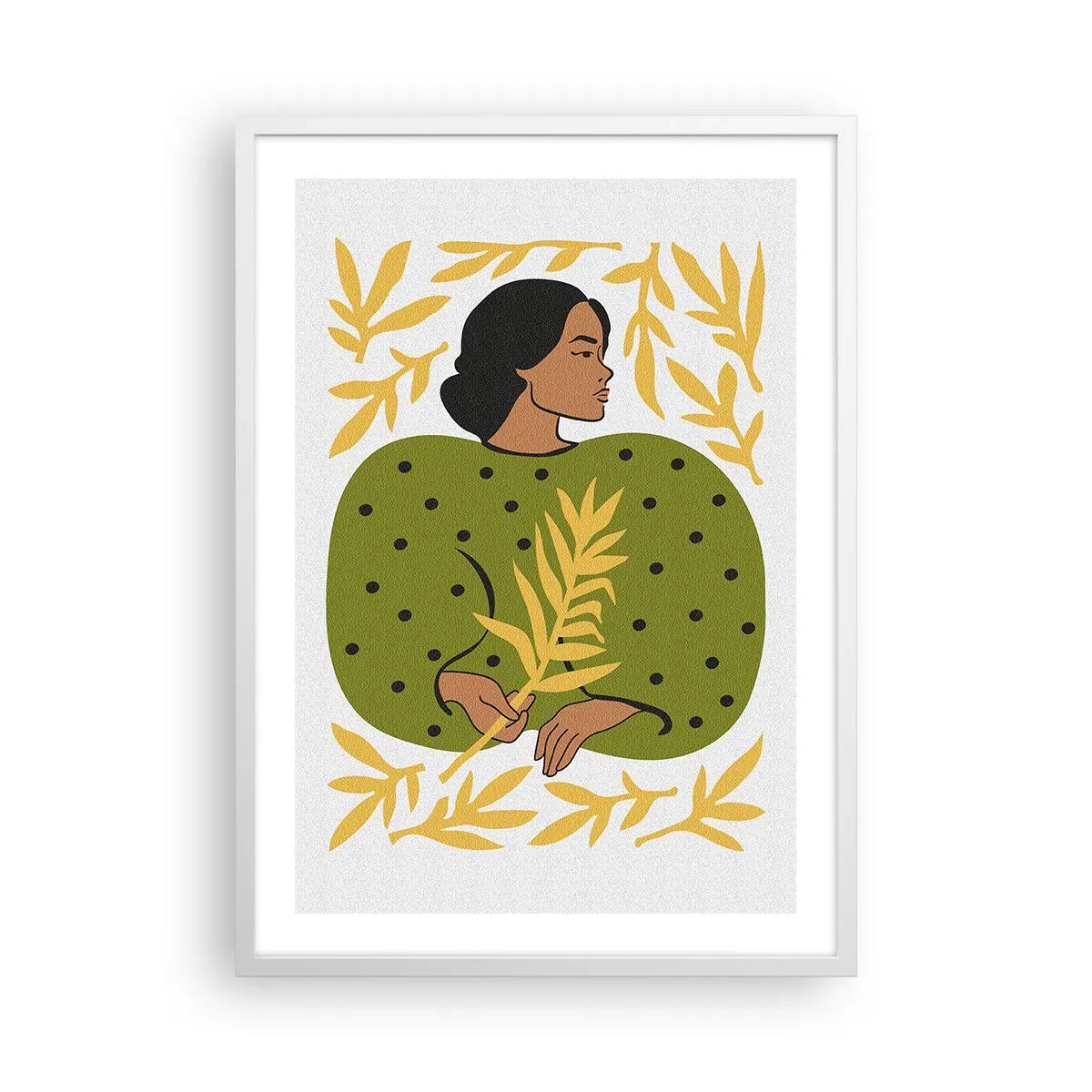 Poster în ramă albă - Fata hawaiiană - 50x70 cm