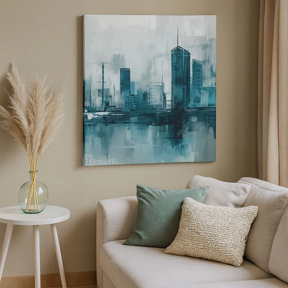 Tablou pe pânză - Un oraș de culoarea ploii - 30x30 cm