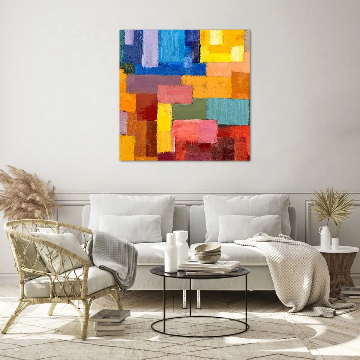 Tablou pe sticlă - Fiecare diferită, toate colorate - 50x50 cm