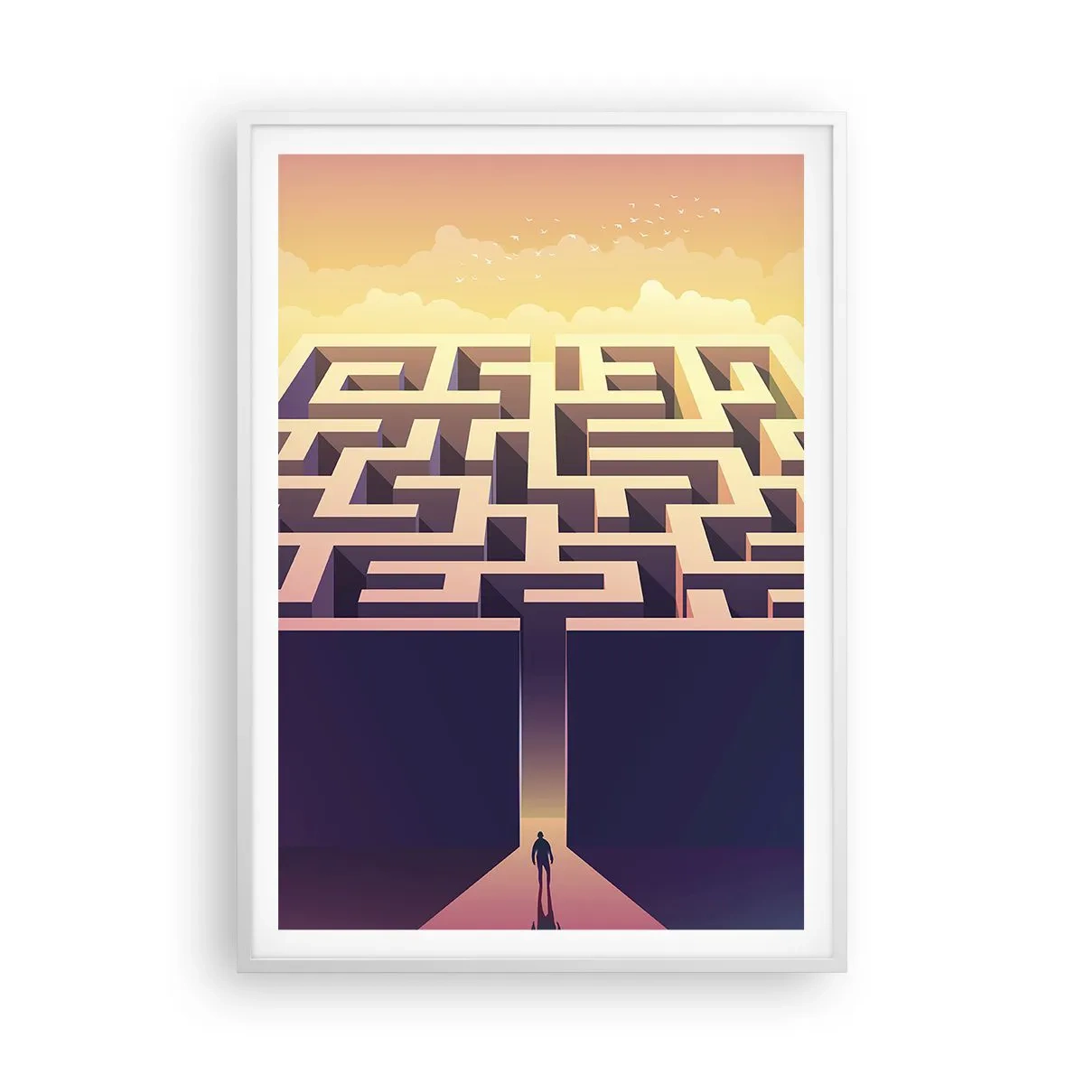 Poster în ramă albă - Momentul deciziei - 70x100 cm