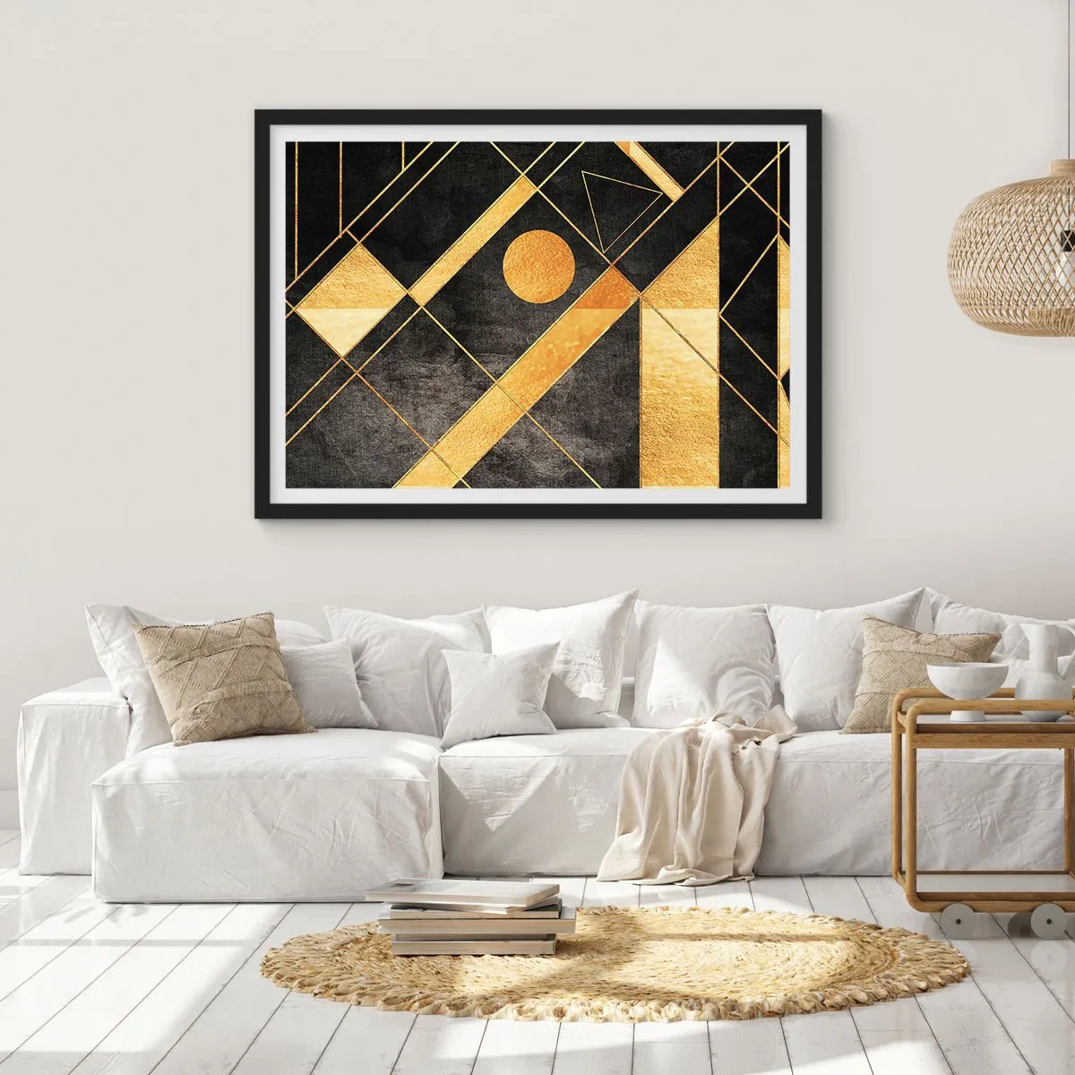 Poster în ramă neagră - Soarele deșertului - 70x50 cm