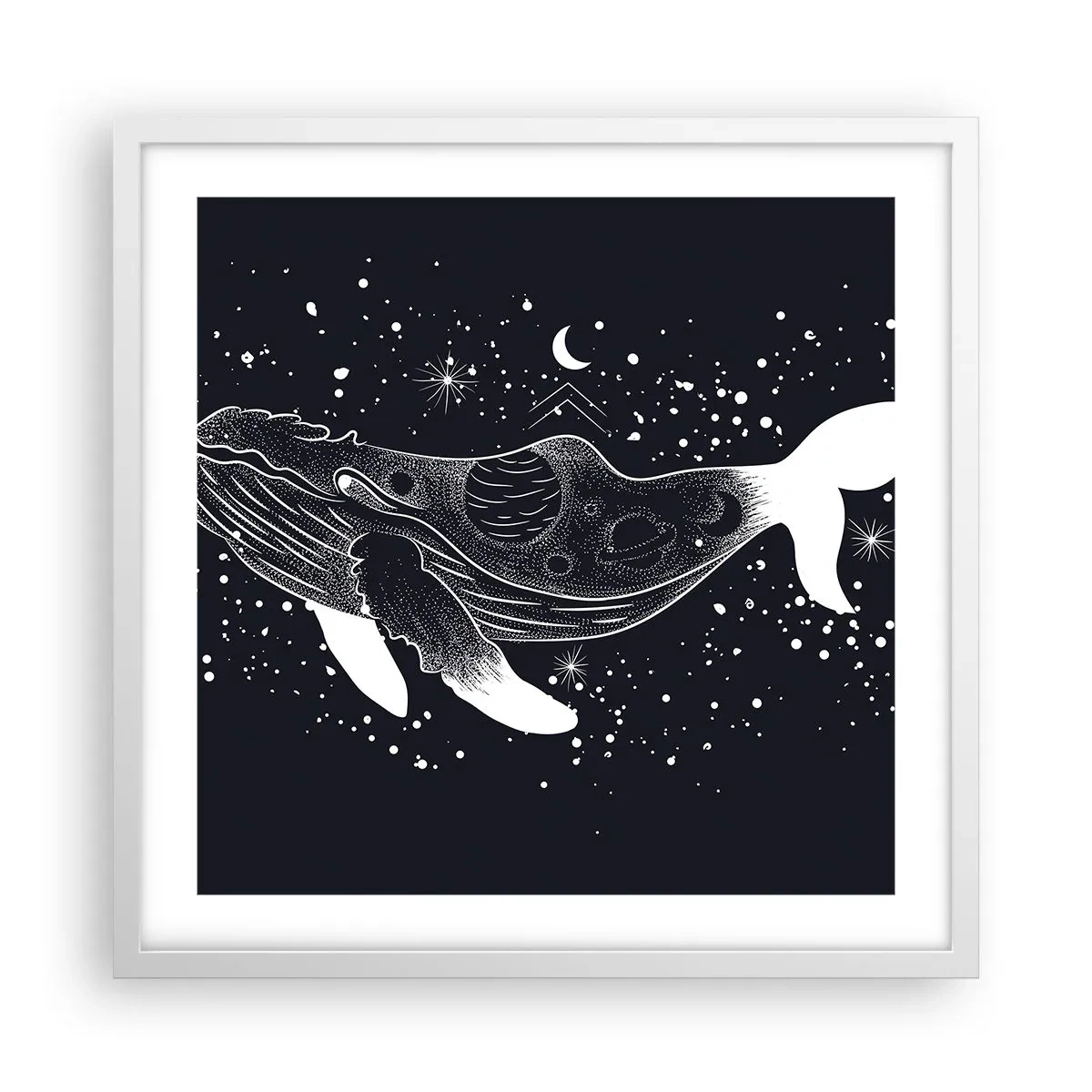 Poster în ramă albă - În oceanul universului - 50x50 cm