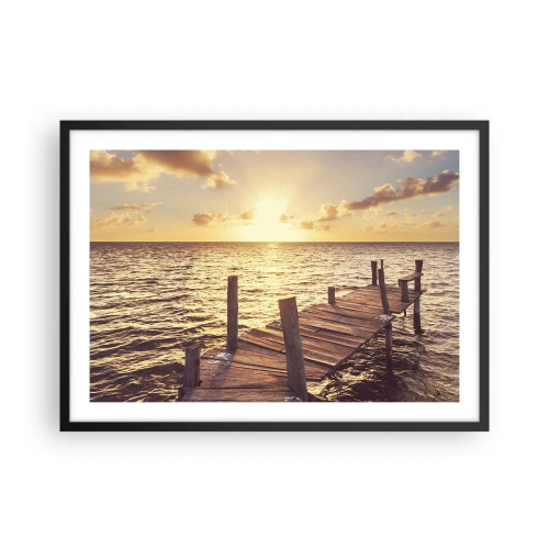 Poster în ramă neagră - Tărâmul de aur al blândeții - 70x50 cm