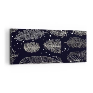 Tablou pe pânză - Dantelă cu pene - 100x40 cm