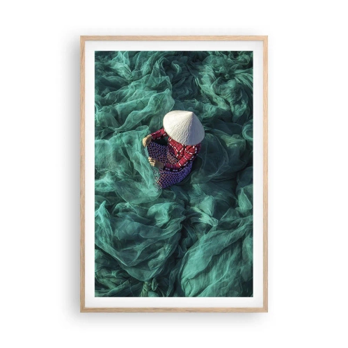 Poster în ramă de stejar deschis - Într-o mare de rețea - 61x91 cm