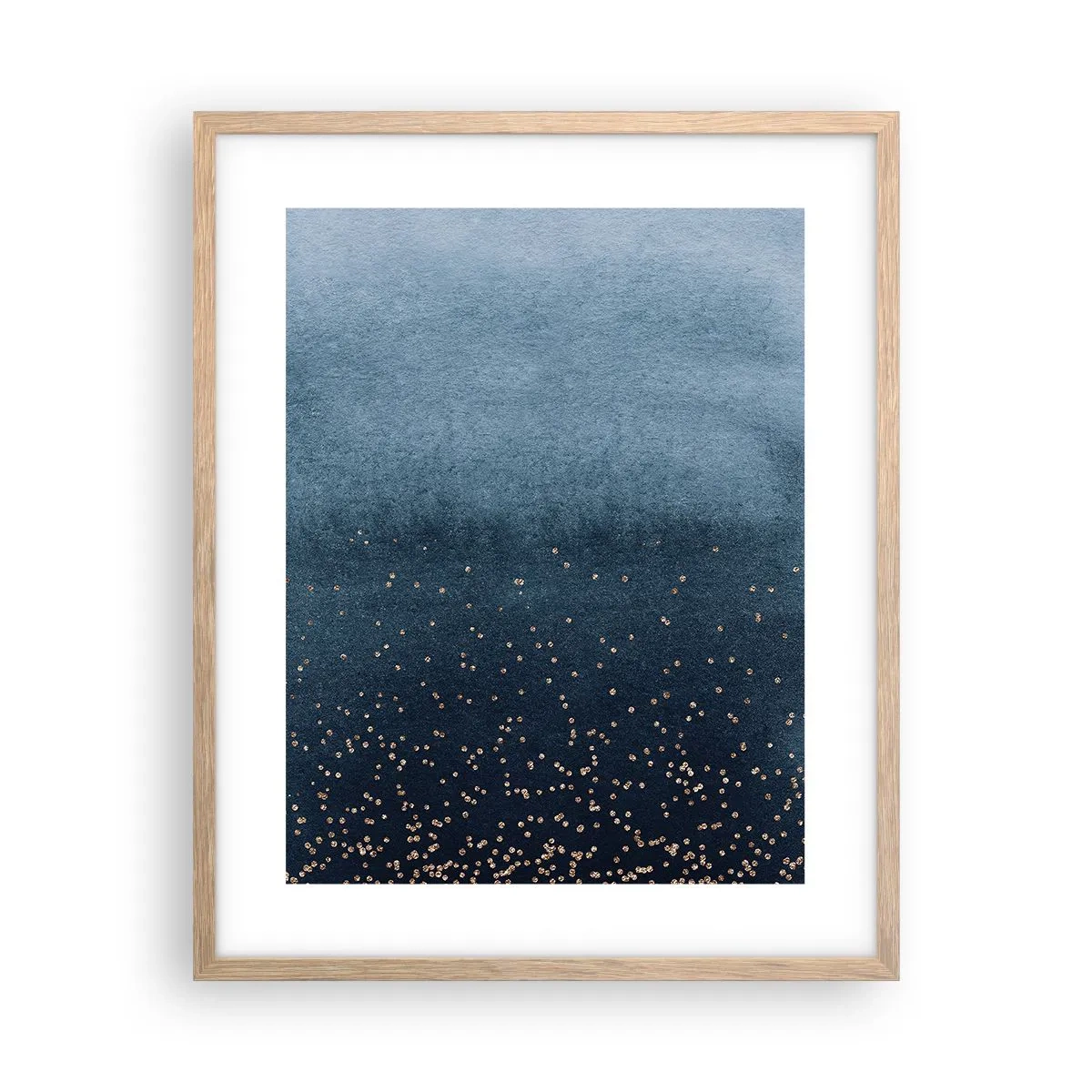 Poster în ramă de stejar deschis - Compoziție - faze albastre - 40x50 cm
