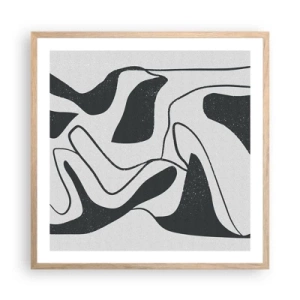 Poster în ramă de stejar deschis - Distracție abstractă în labirint - 60x60 cm