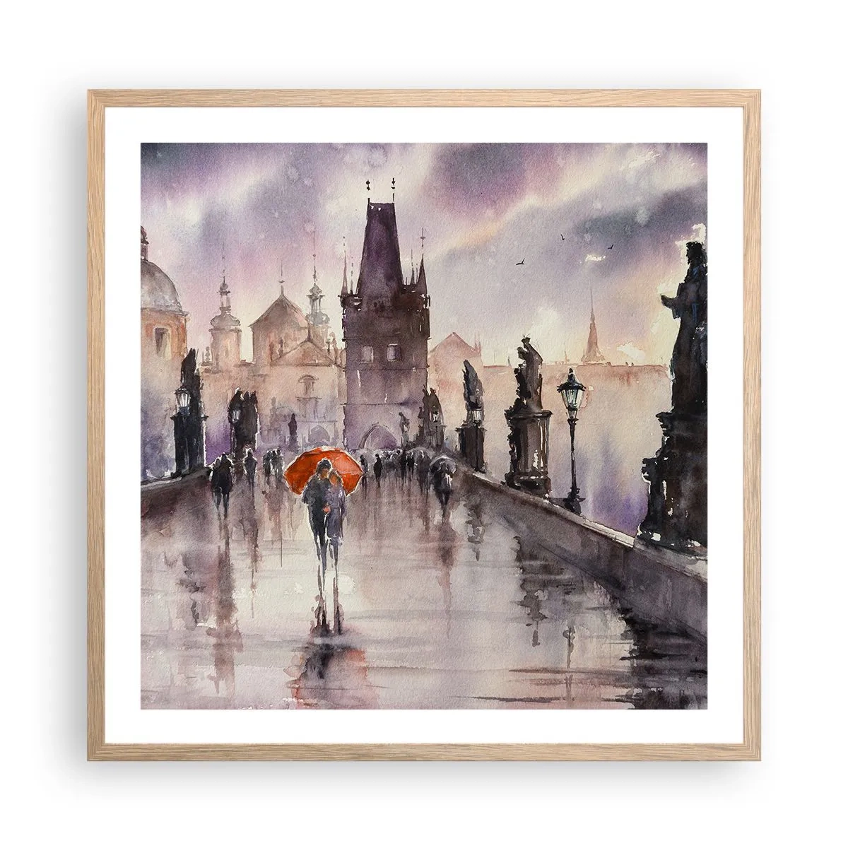 Poster în ramă de stejar deschis - Oamenii nu se schimbă - 60x60 cm