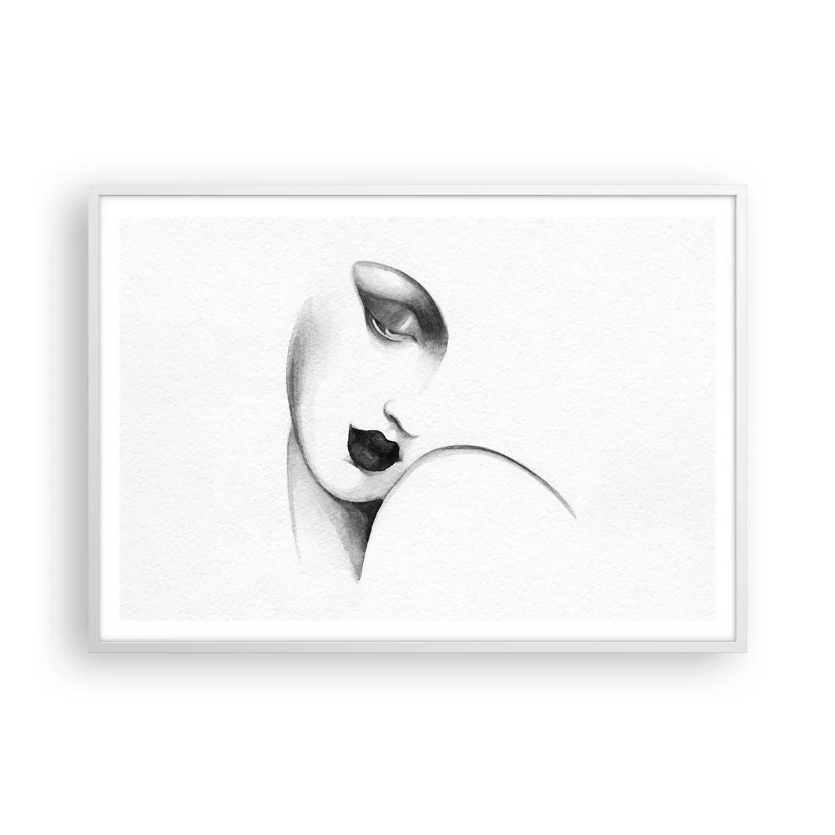 Poster în ramă albă - În stilul Lempickei - 100x70 cm