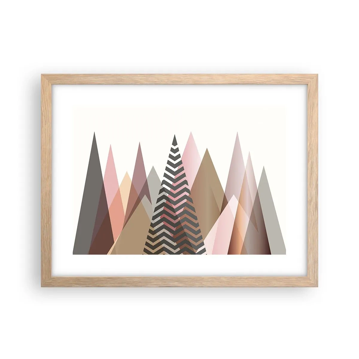 Poster în ramă de stejar deschis - Construcție piramidală - 40x30 cm