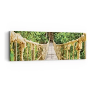 Tablou pe pânză - Suspendat în verde - 90x30 cm