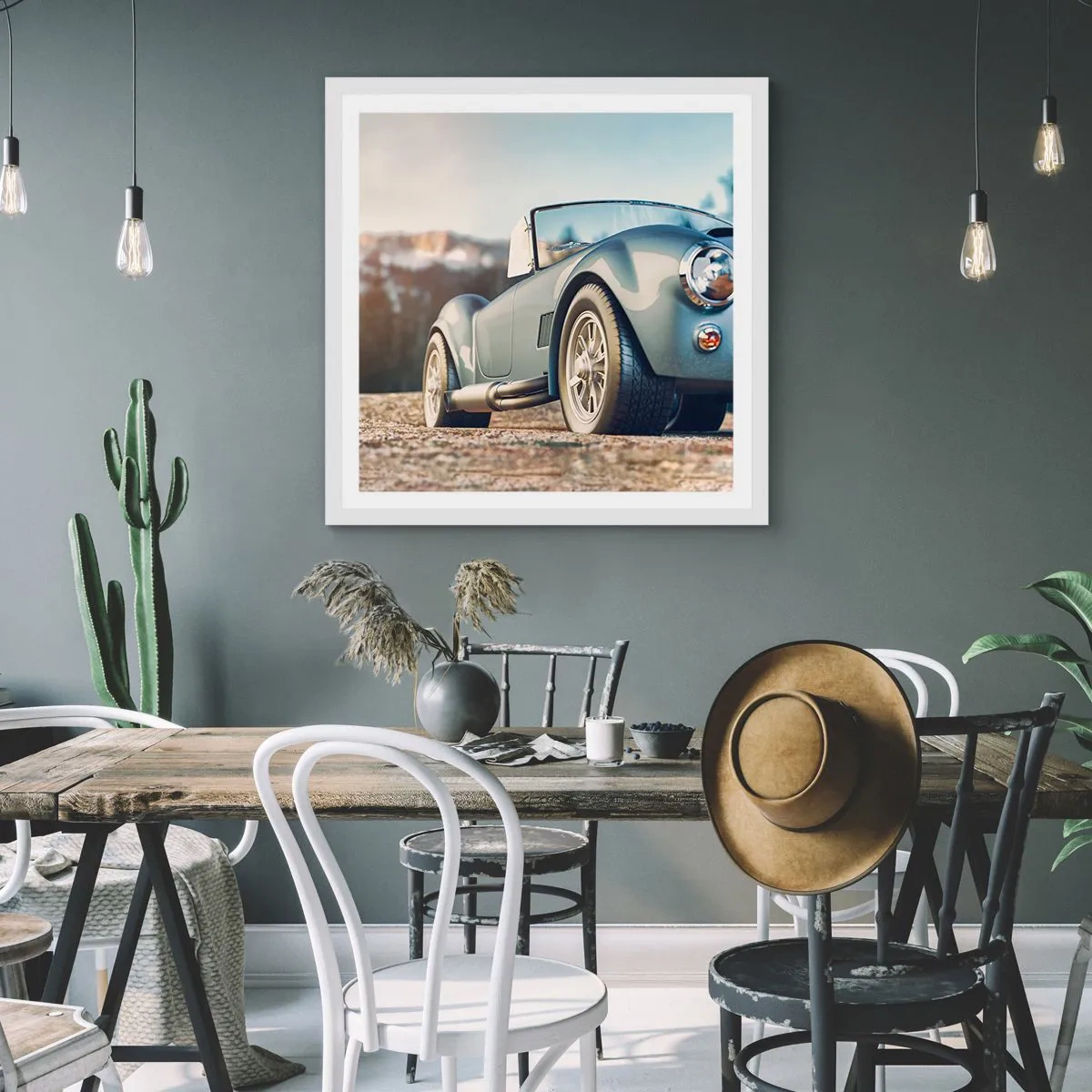 Poster în ramă albă - Pentru că stilul contează - 50x50 cm