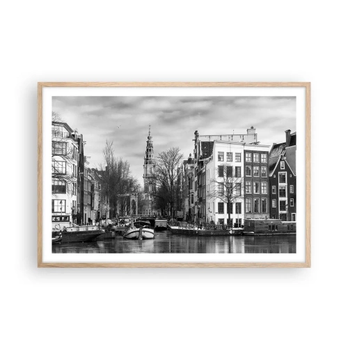 Poster în ramă de stejar deschis - Amsterdam vibes - 91x61 cm