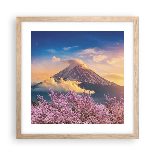 Poster în ramă de stejar deschis - Sfințenia japoneză - 40x40 cm