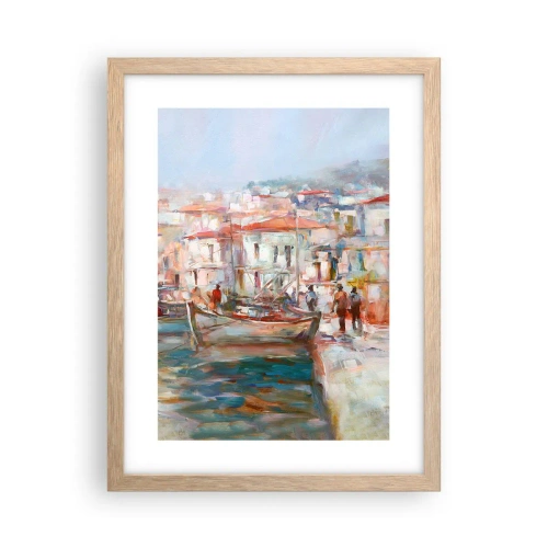 Poster în ramă de stejar deschis - Vacanță pastelată - 30x40 cm