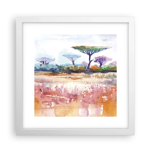 Poster în ramă albă - Culorile savanei - 30x30 cm