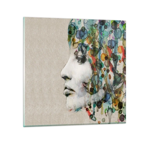 Tablou pe sticlă - A ieșit din cenușiu - 70x70 cm