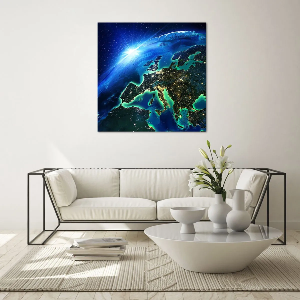 Tablou pe sticlă - O Europă scânteietoare - 30x30 cm