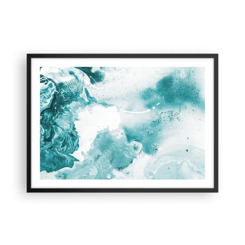 Poster în ramă neagră - Câmpii inundabile de albastru - 70x50 cm