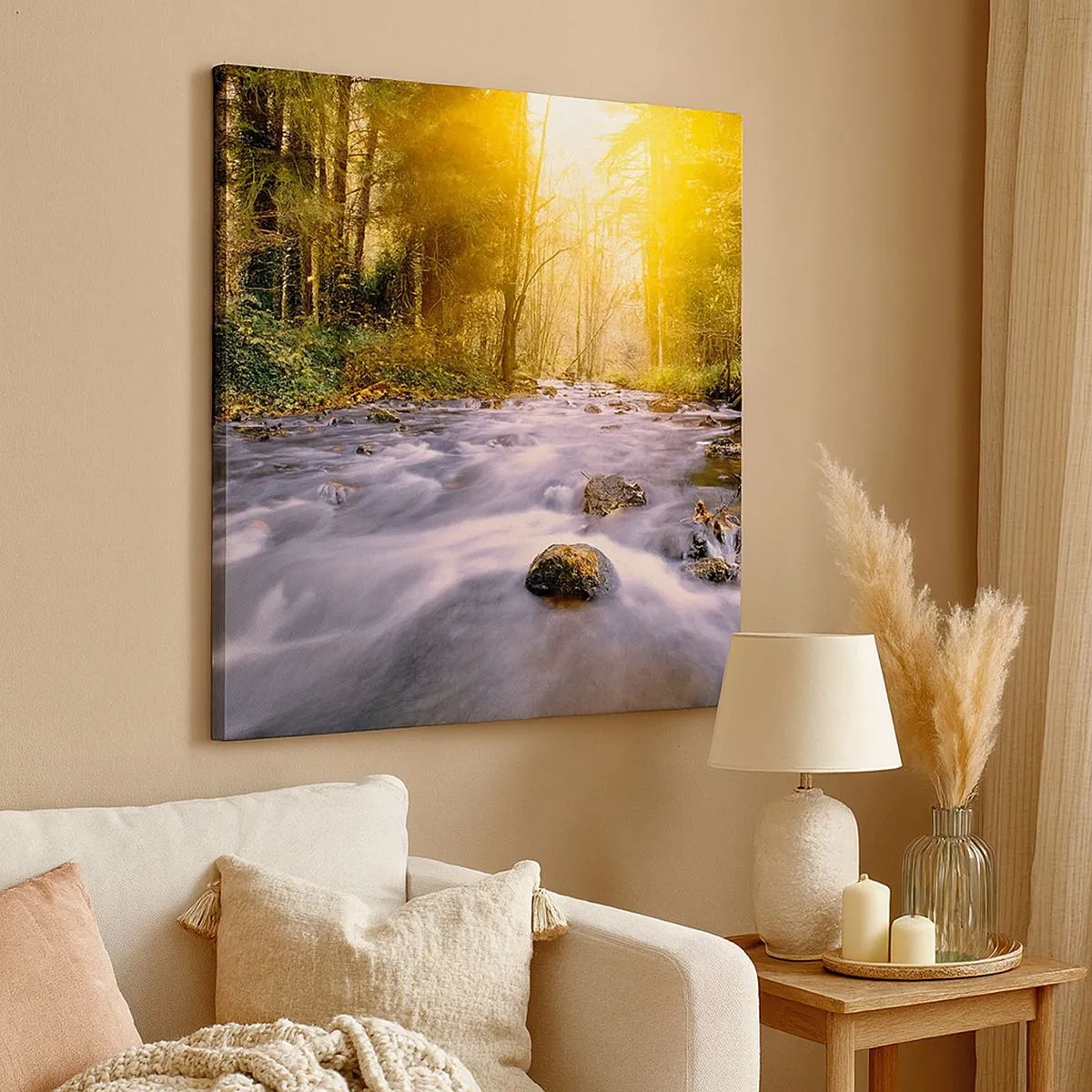 Tablou pe pânză - Malachit în rame de argint și aur - 30x30 cm