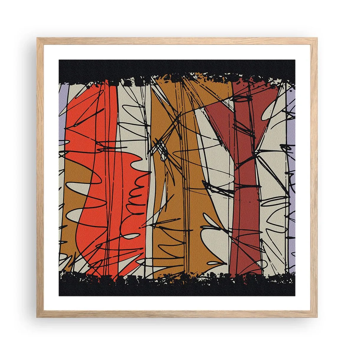 Poster în ramă de stejar deschis - Compoziție spontană - 60x60 cm