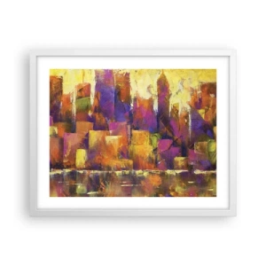 Poster în ramă albă - Compoziția metropolitană - 50x40 cm