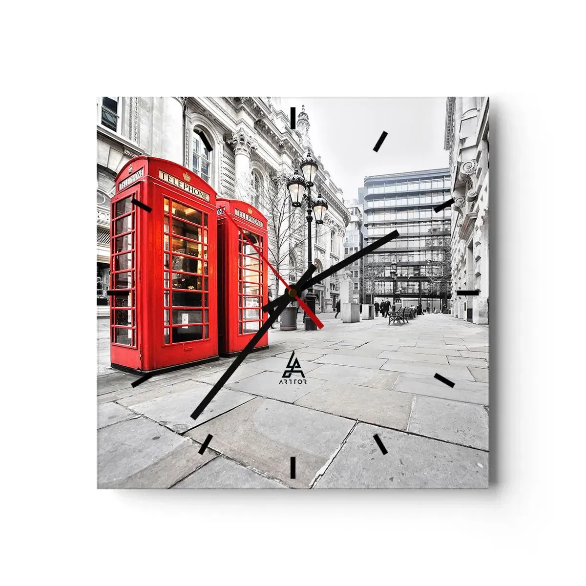 Ceas de perete - Ceas pe sticlă - Welcome to London - 30x30 cm