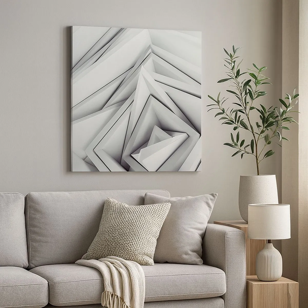 Tablou pe pânză - Muguri cu unghiuri ascuțite - 30x30 cm