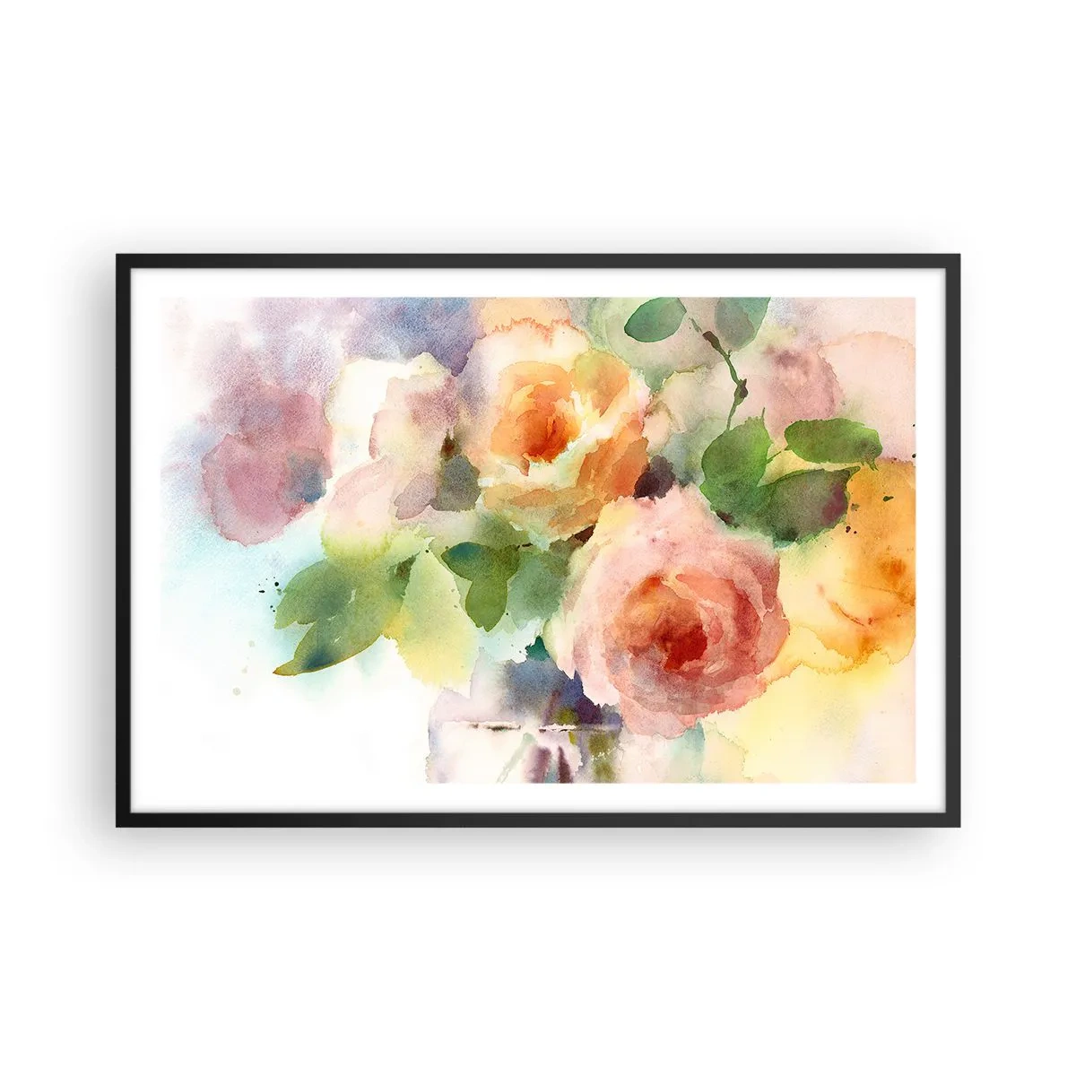 Poster în ramă neagră - Delicat ca o acuarelă - 91x61 cm