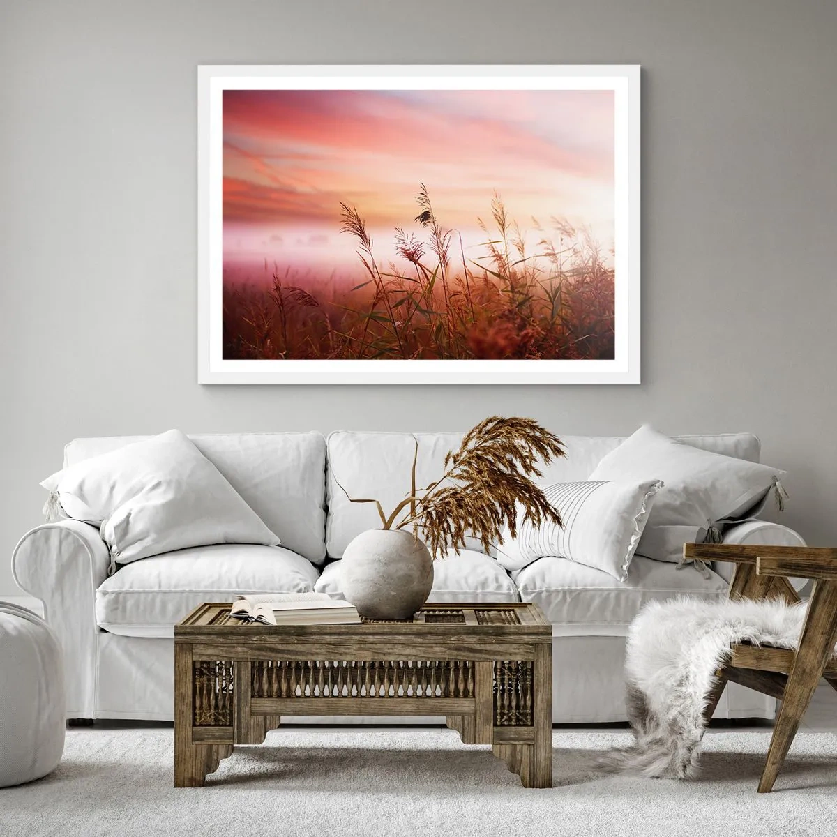 Poster în ramă albă - Zmeuri, suflante, vânt - 50x50 cm