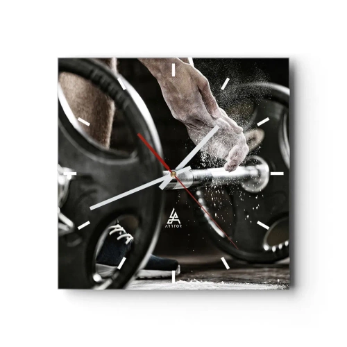 Ceas de perete - Ceas pe sticlă - Provocare acceptată! - 40x40 cm