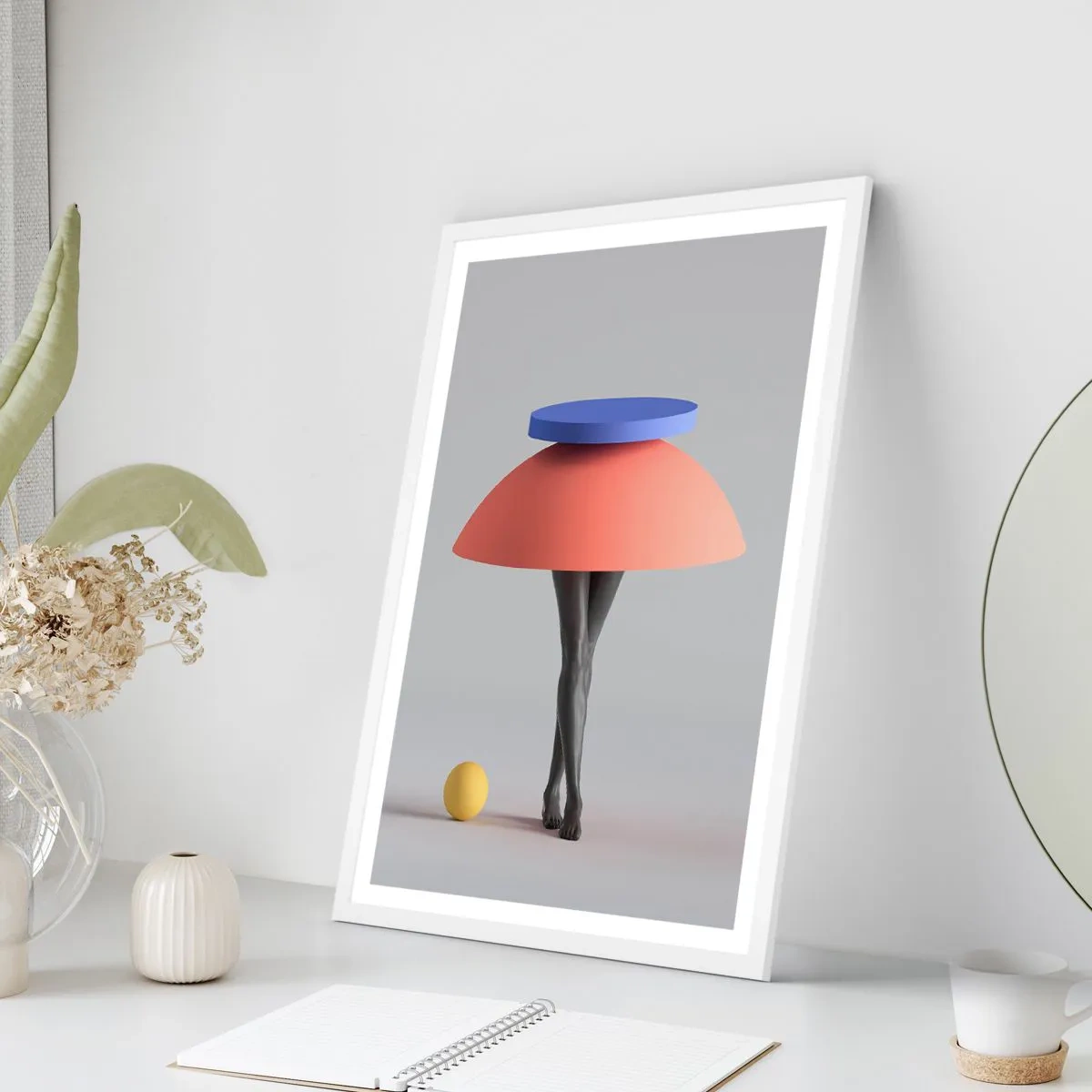 Poster în ramă albă - Compoziție suprarealistă - 70x100 cm